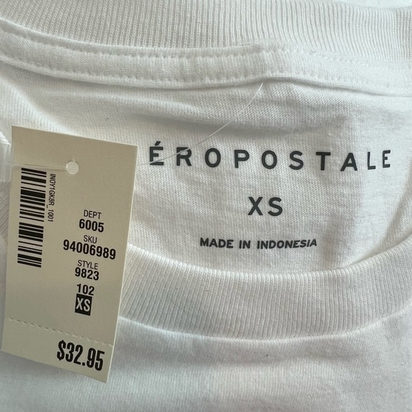 Aeropostale USA Appliqué Graphic Aero Short Sleeve T-Shirt Tee NWT White XS - Picture 4 of 6